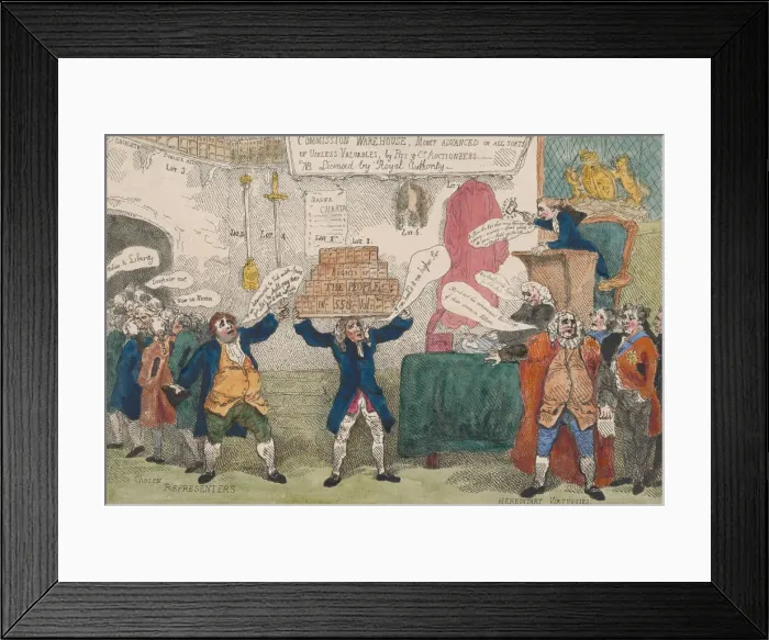 Framed Print : The State Auction, March 26, 1784. March 26, 1784. Creator: Thomas Rowlandson Framed Print : The State Auction, March 26, 1784. March 26, 1784. Creator: Thomas Rowlandson