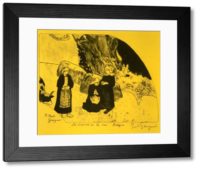 Framed Print : The Drama of the Sea, Brittany, from the Volpini Suite: Dessins lithographiques, 1889 Framed Print : The Drama of the Sea, Brittany, from the Volpini Suite: Dessins lithographiques, 1889