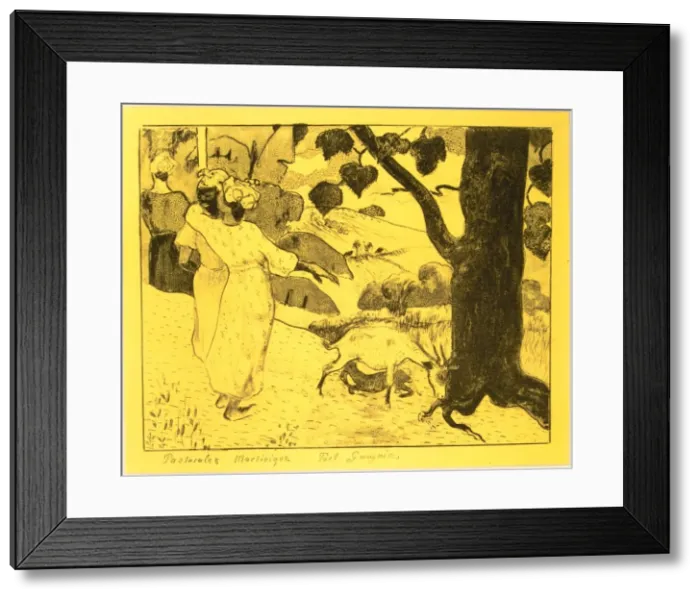 Framed Print : Martinique Pastorals, from the Volpini Suite: Dessins lithographiques, 1889. 1889 Framed Print : Martinique Pastorals, from the Volpini Suite: Dessins lithographiques, 1889. 1889