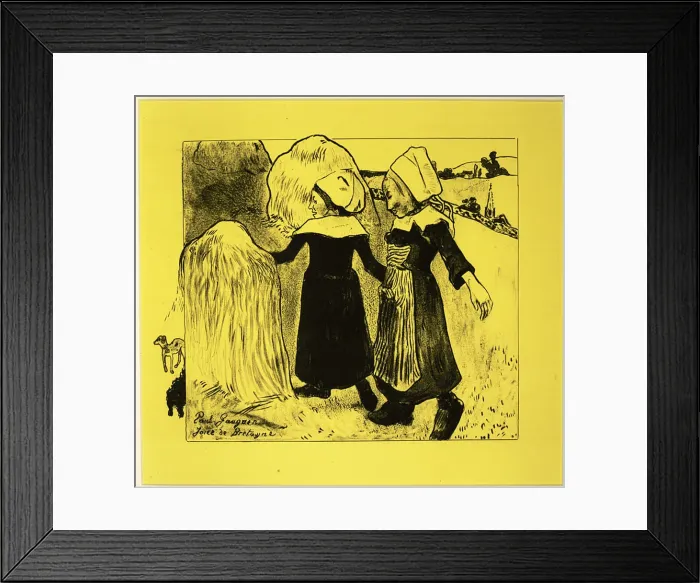Framed Print : The Joys of Brittany, from the Volpini Suite: Dessins lithographiques, 1889. 1889 Framed Print : The Joys of Brittany, from the Volpini Suite: Dessins lithographiques, 1889. 1889