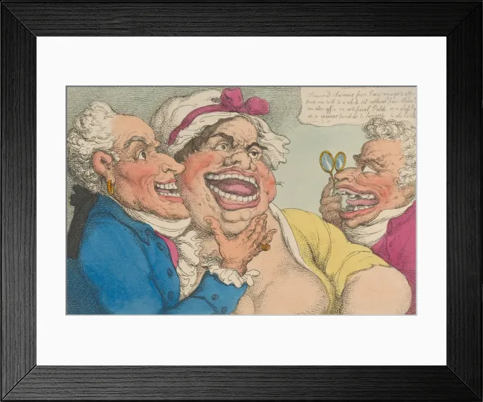 Framed Print : A French Dentist Shewing a Specimen of His Artificial Teeth and False Palates, 1811 Framed Print : A French Dentist Shewing a Specimen of His Artificial Teeth and False Palates, 1811