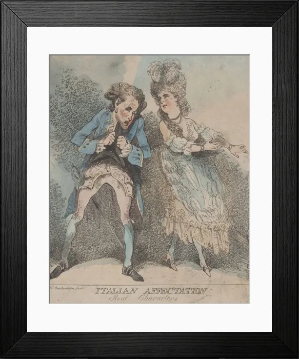 Framed Print : Italian Affectation, Real Characters, 1786-91. 1786-91. Creator: Thomas Rowlandson Framed Print : Italian Affectation, Real Characters, 1786-91. 1786-91. Creator: Thomas Rowlandson