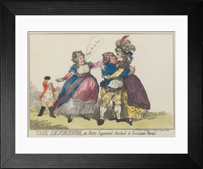 Framed Print : The Devonshire, or Most Approved Method of Securing Votes, April 12, 1784 Framed Print : The Devonshire, or Most Approved Method of Securing Votes, April 12, 1784