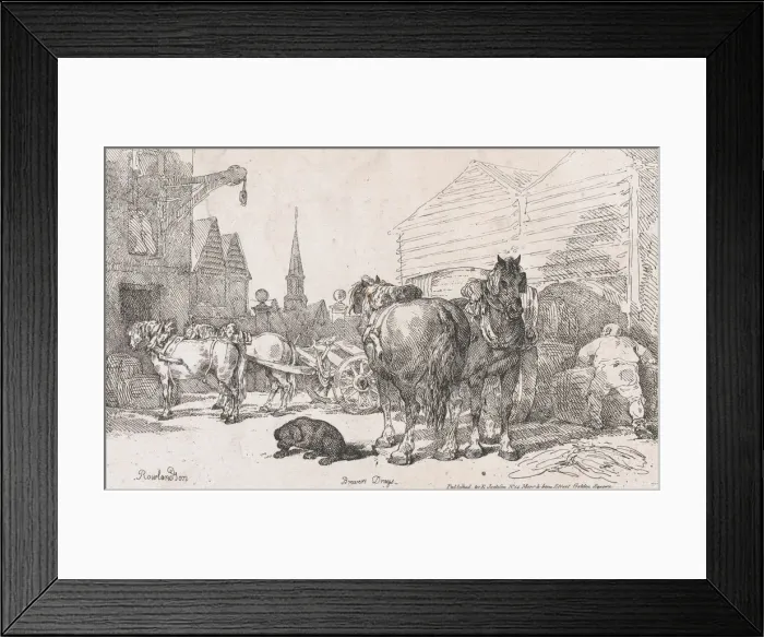 Framed Print : Brewers Drays, from A New Book of Horses and Carriages, 1784. 1784 Framed Print : Brewers Drays, from A New Book of Horses and Carriages, 1784. 1784