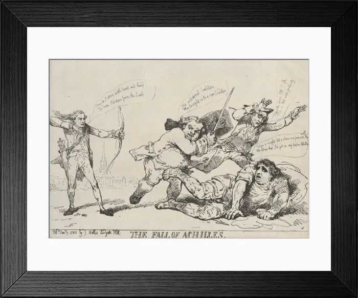 Framed Print : The Fall of Achilles, January 7, 1785. January 7, 1785. Creator: Thomas Rowlandson Framed Print : The Fall of Achilles, January 7, 1785. January 7, 1785. Creator: Thomas Rowlandson