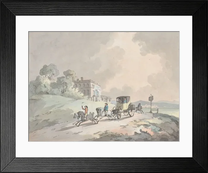 Framed Print : Rustic Sketch, or A Post Chaise (Travelling), 1785-99. 1785-99 Framed Print : Rustic Sketch, or A Post Chaise (Travelling), 1785-99. 1785-99