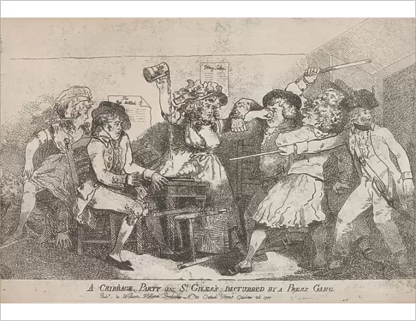 A Cribbage Party in St. Giless Disturbed By A Press Gang, October 26, 1787