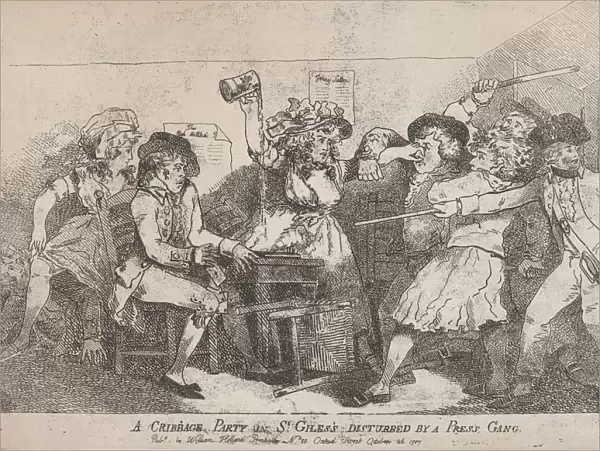 A Cribbage Party in St. Giless Disturbed By A Press Gang, October 26, 1787
