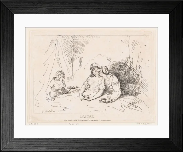 Framed Print : Luxury, March 7, 1786. March 7, 1786. Creator: Thomas Rowlandson Framed Print : Luxury, March 7, 1786. March 7, 1786. Creator: Thomas Rowlandson