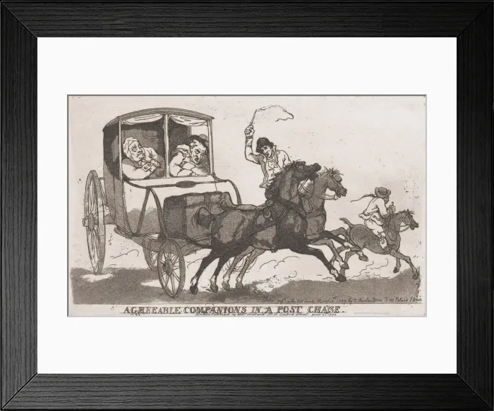 Framed Print : Agreeable Companions in a Post Chaise, June 5, 1790. June 5, 1790 Framed Print : Agreeable Companions in a Post Chaise, June 5, 1790. June 5, 1790
