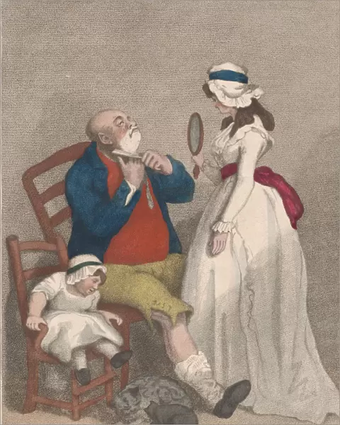 Domestic Shaving, August 21, 1786. August 21, 1786. Creator: Thomas Rowlandson