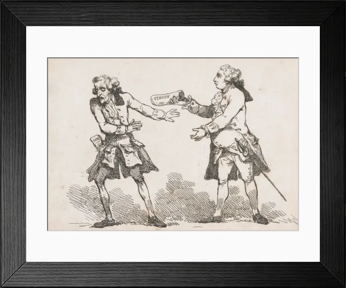 Framed Print : Ah let me Sire refuse it... from Peters Pension by Peter Pindar, Esq. 1787. 1787 Framed Print : Ah let me Sire refuse it... from Peters Pension by Peter Pindar, Esq. 1787. 1787
