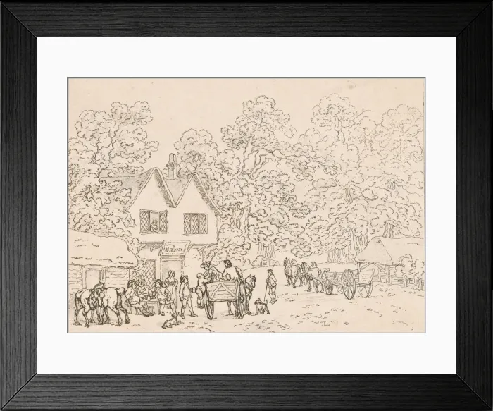 Framed Print : A Rural Halt, 1787. 1787. Creator: Thomas Rowlandson Framed Print : A Rural Halt, 1787. 1787. Creator: Thomas Rowlandson