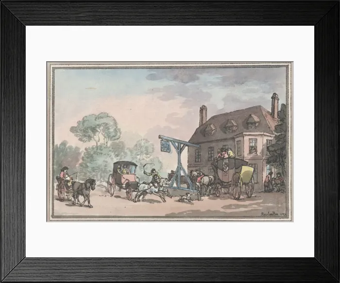 Framed Print : A Posting Inn, 1787. 1787. Creator: Thomas Rowlandson Framed Print : A Posting Inn, 1787. 1787. Creator: Thomas Rowlandson