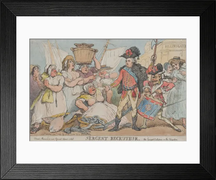 Framed Print : Sergent Recruteur, October 24, 1789. October 24, 1789. Creator: Thomas Rowlandson Framed Print : Sergent Recruteur, October 24, 1789. October 24, 1789. Creator: Thomas Rowlandson