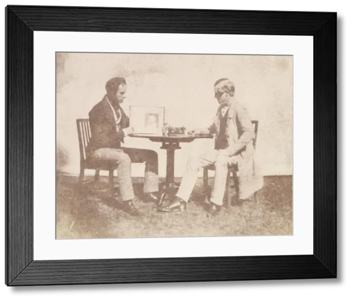 Framed Print : Nicols Henneman Showing an Album to Charles Porter, ca. 1845 Framed Print : Nicols Henneman Showing an Album to Charles Porter, ca. 1845