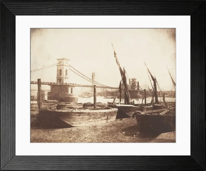 Framed Print : [Hungerford Suspension Bridge], ca. 1845. Creator: William Henry Fox Talbot