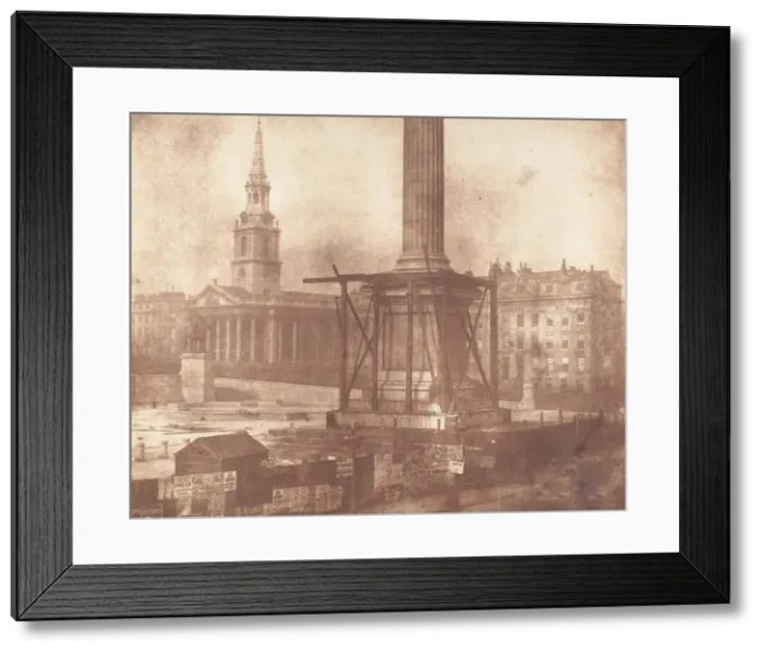 Framed Print : Nelsons Column under Construction, Trafalgar Square, first week of April 1844 Framed Print : Nelsons Column under Construction, Trafalgar Square, first week of April 1844