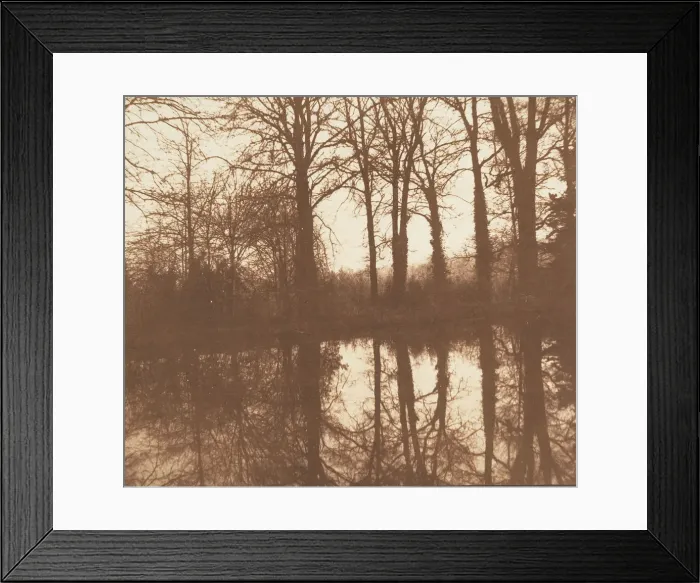 Framed Print : [Winter Trees, Reflected in a Pond], 1841-42. Creator: William Henry Fox Talbot