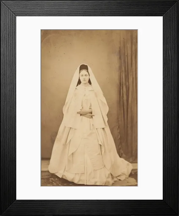 Framed Print : Nonne blanche (en pied), 1860s. Creator: Pierre-Louis Pierson Framed Print : Nonne blanche (en pied), 1860s. Creator: Pierre-Louis Pierson