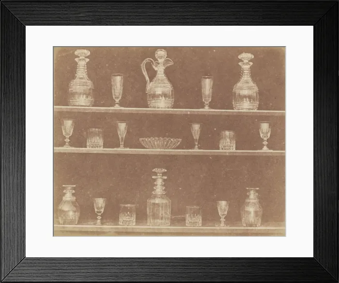 Framed Print : Articles of Glass, before June 1844. Creator: William Henry Fox Talbot Framed Print : Articles of Glass, before June 1844. Creator: William Henry Fox Talbot