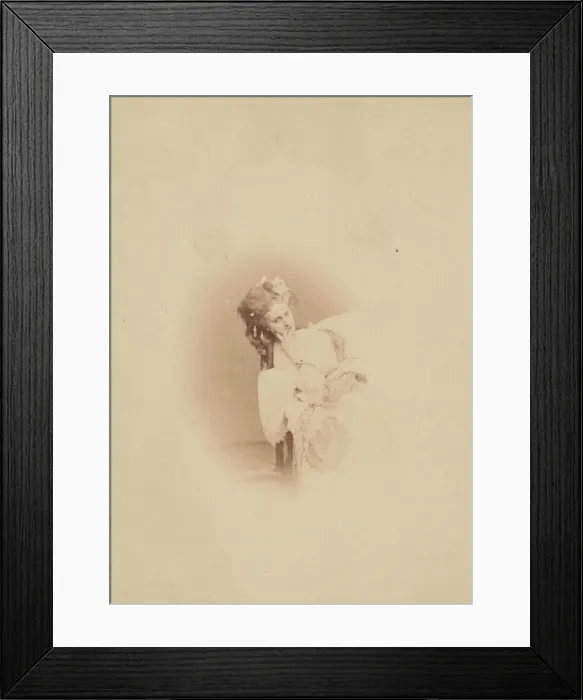 Framed Print : [Vignetted Sitting in Ritrosetta Dress], 1861-67. Creator: Pierre-Louis Pierson