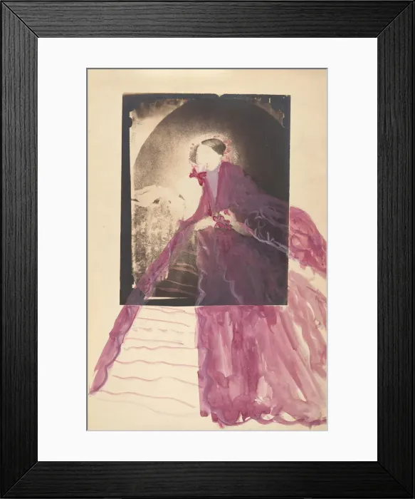 Framed Print : [La Comtesse at Table with Hand to Face], 1860s. Creator: Pierre-Louis Pierson