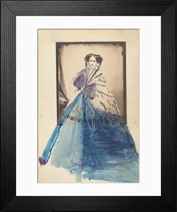 Framed Print : [La Comtesse in Lace Shawl], 1860s. Creator: Pierre-Louis Pierson
