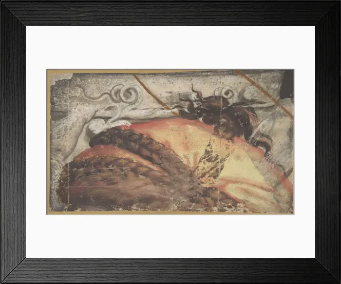 Framed Print : Tapestry Cartoon Fragment: The Top of Womans Head with Hair Braided over a Cloth Framed Print : Tapestry Cartoon Fragment: The Top of Womans Head with Hair Braided over a Cloth