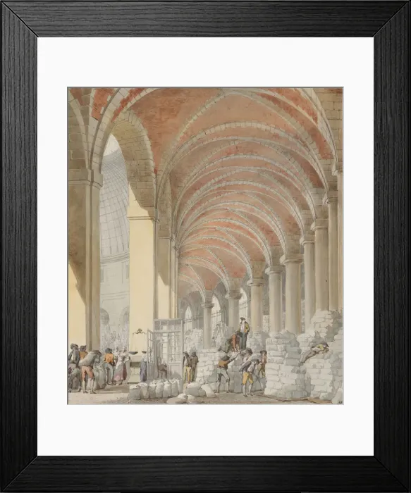 Framed Print : La Halle aux Bles, Interior View, ca. 1810. Creator Framed Print : La Halle aux Bles, Interior View, ca. 1810. Creator