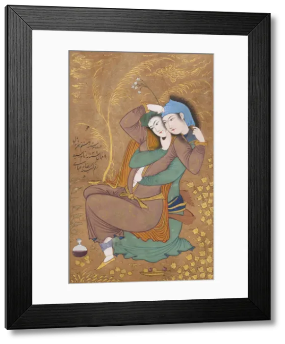 Framed Print : The Lovers, dated A. H. 1039 / A. D. 1630. Creator: Riza Framed Print : The Lovers, dated A. H. 1039 / A. D. 1630. Creator: Riza