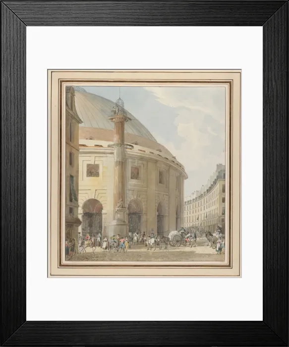Framed Print : La Halle aux Bles, Exterior View, ca. 1810. Creator Framed Print : La Halle aux Bles, Exterior View, ca. 1810. Creator