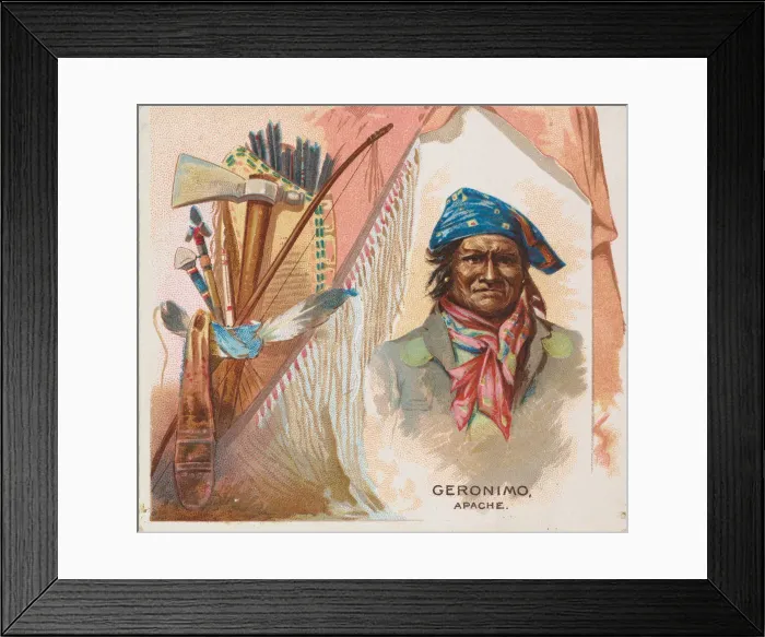 Framed Print : Geronimo, Apache, from the American Indian Chiefs series (N36) for Allen & Framed Print : Geronimo, Apache, from the American Indian Chiefs series (N36) for Allen &