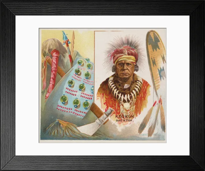 Framed Print : Keokuk, Sac & Fox, from the American Indian Chiefs series (N36) for Allen & Framed Print : Keokuk, Sac & Fox, from the American Indian Chiefs series (N36) for Allen &