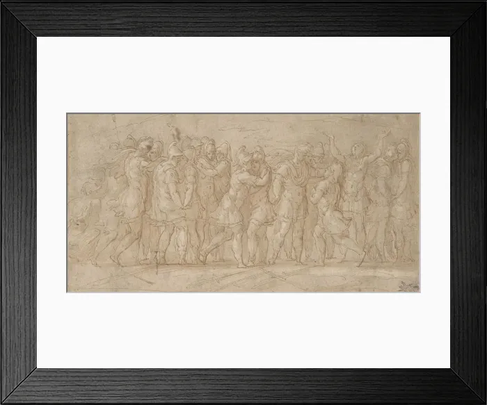 Framed Print : Roman or Greek Warriors Celebrating after a Victory. 1503-40. Creator: Parmigianino Framed Print : Roman or Greek Warriors Celebrating after a Victory. 1503-40. Creator: Parmigianino