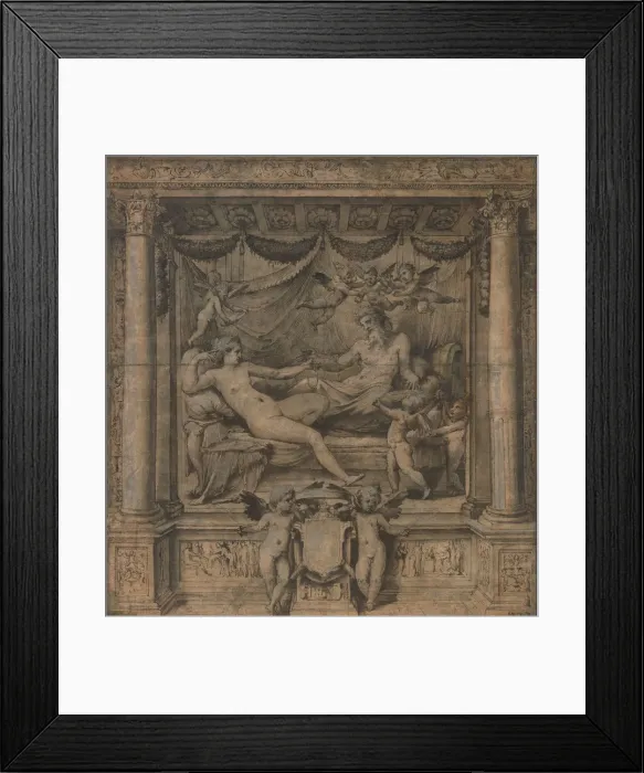 Framed Print : Jupiter and Juno: Study for the Furti di Giove Tapestries, ca. 1532-35 Framed Print : Jupiter and Juno: Study for the Furti di Giove Tapestries, ca. 1532-35