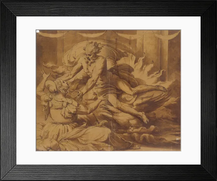 Framed Print : Jupiter Appearing to Semele, 1501-47. Creator: Perino del Vaga Framed Print : Jupiter Appearing to Semele, 1501-47. Creator: Perino del Vaga