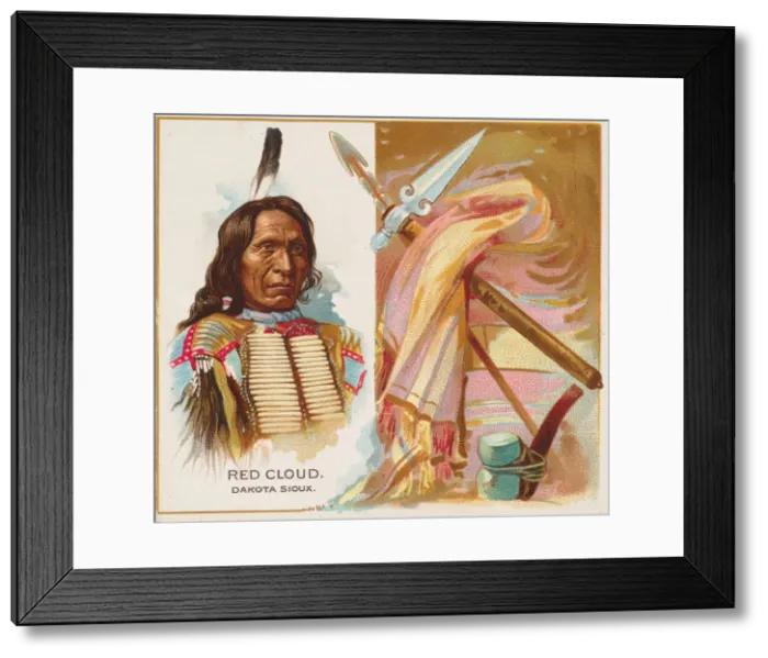 Framed Print : Red Cloud, Dakota Sioux, from the American Indian Chiefs series (N36) for Allen & Framed Print : Red Cloud, Dakota Sioux, from the American Indian Chiefs series (N36) for Allen &
