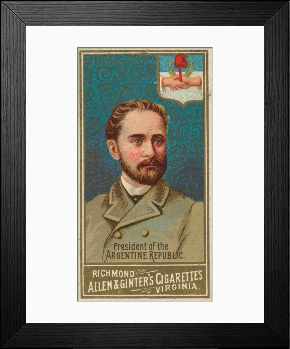 Framed Print : President of the Argentine Republic, from Worlds Sovereigns series (N34) for Allen & Framed Print : President of the Argentine Republic, from Worlds Sovereigns series (N34) for Allen &