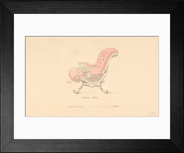 Framed Print : Design for Spanish Chair, 1835-1900. Creator: Robert William Hume Framed Print : Design for Spanish Chair, 1835-1900. Creator: Robert William Hume
