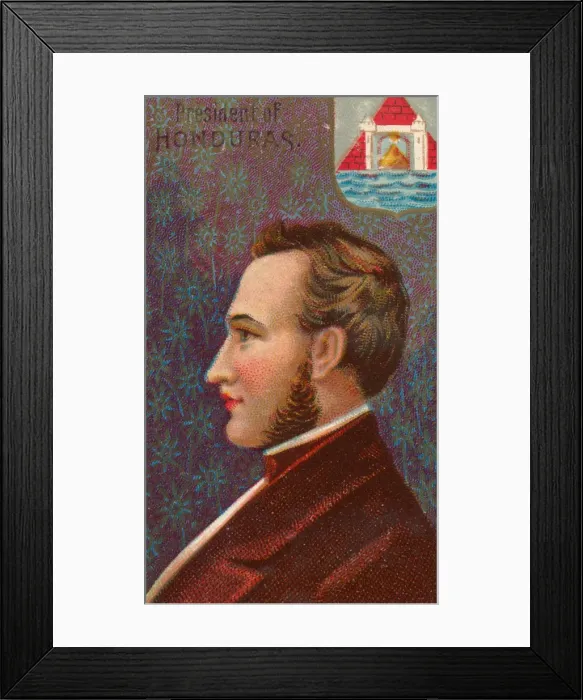 Framed Print : President of Honduras, from Worlds Sovereigns series (N34) for Allen & Framed Print : President of Honduras, from Worlds Sovereigns series (N34) for Allen &