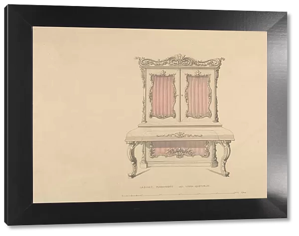 Design for Cabinet Pianoforte, Louis Quatorze Style, 1835-1900