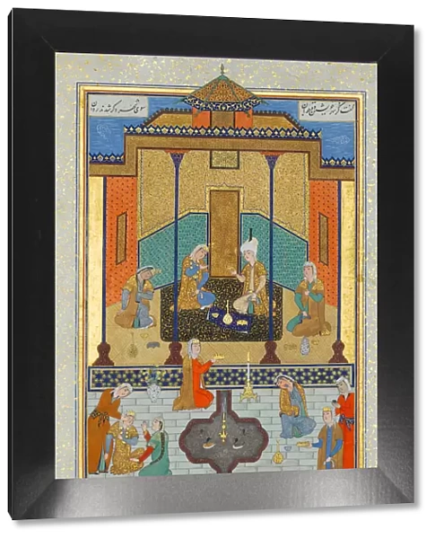 Bahram Gur in the Sandal Palace on Thursday, Folio 230 from a Khamsa... A.H. 931  /  A.D