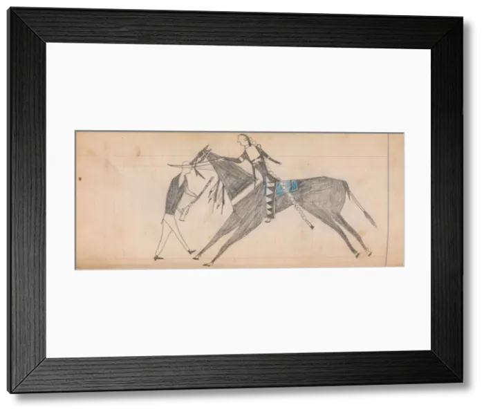 Framed Print : Maffet Ledger: Drawing, ca. 1874-81. Creator: Unknown Framed Print : Maffet Ledger: Drawing, ca. 1874-81. Creator: Unknown