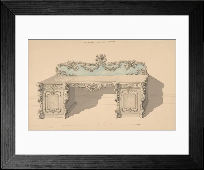 Framed Print : Design for Sideboard, Louis Quatorze Style, 1835-1900. Creator: Robert William Hume Framed Print : Design for Sideboard, Louis Quatorze Style, 1835-1900. Creator: Robert William Hume