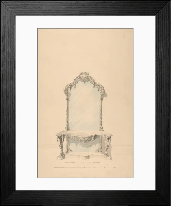 Framed Print : Design for Console Table, 1850-1904. Creator: Robert William Hume Framed Print : Design for Console Table, 1850-1904. Creator: Robert William Hume