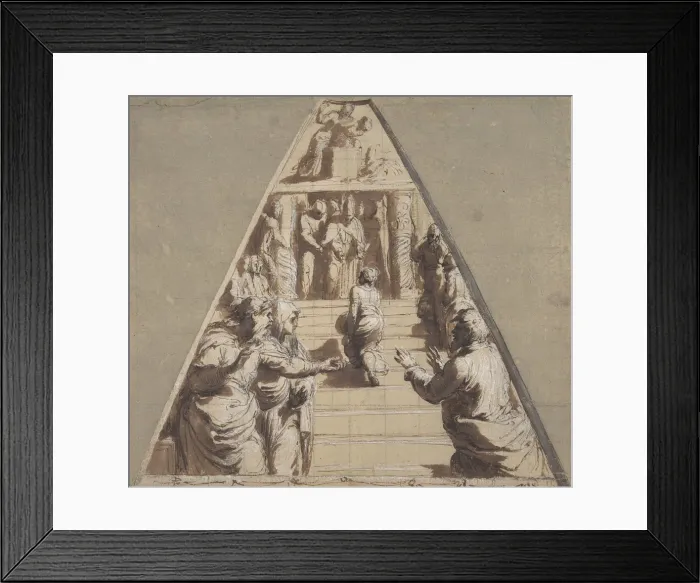 Framed Print : Presentation of the Virgin in the Temple (below), Abraham about to Sacrifice Isaac (above Framed Print : Presentation of the Virgin in the Temple (below), Abraham about to Sacrifice Isaac (above