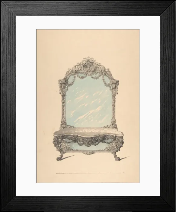 Framed Print : Design for Console Table, 1850-1904. Creator: Robert William Hume Framed Print : Design for Console Table, 1850-1904. Creator: Robert William Hume