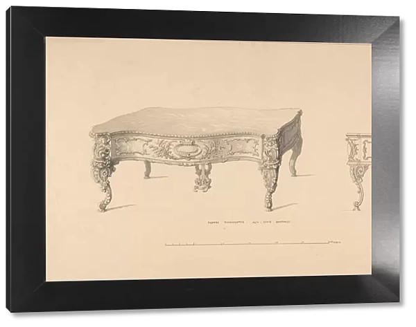 Design for Square Pianoforte, Louis Quatorze Style, 1835-1900