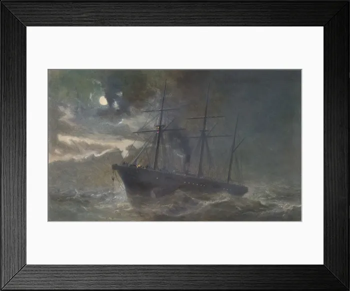 Framed Print : The Albany Buoying a Bight of the Cable of 1865 on the Night of August 26th, 1866, 1866 Framed Print : The Albany Buoying a Bight of the Cable of 1865 on the Night of August 26th, 1866, 1866